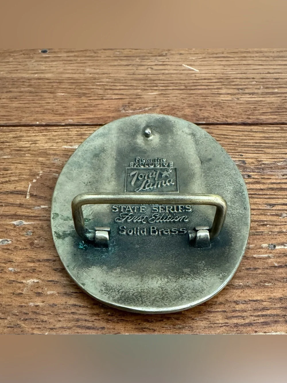 Dominion Of Canada Tony Lama Solid Brass “First Edition” Belt Buckle